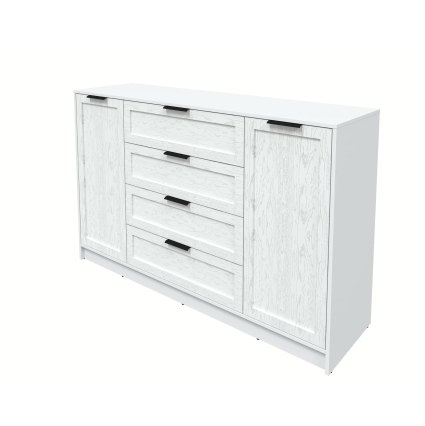 Тумба Тренд КТ-Т160 (Белый ЛДСП/ Дуб полярный ЛМДФ) Ш1600 В1020 Г451